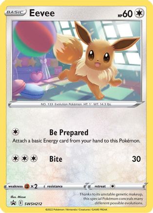 SWSH Sword & Shield Promo Cards  SWSH212 Eevee  - Holofoil - Promo