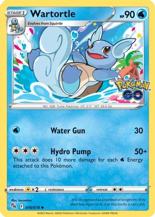 Pokemon GO  016/078 Wartortle  - Uncommon