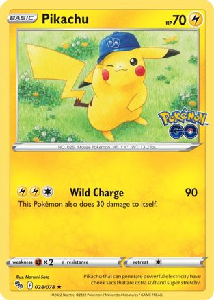 Pokemon GO  028/078 Pikachu (28)  - Reverse Holofoil - Holo Rare