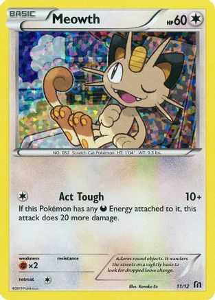 McDonalds Promos 2016 /12 Meowth - 11/12  - Holofoil - Promo