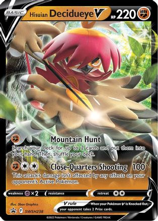 SWSH Sword & Shield Promo Cards  SWSH238 Hisuian Decidueye V  - Holofoil - Promo