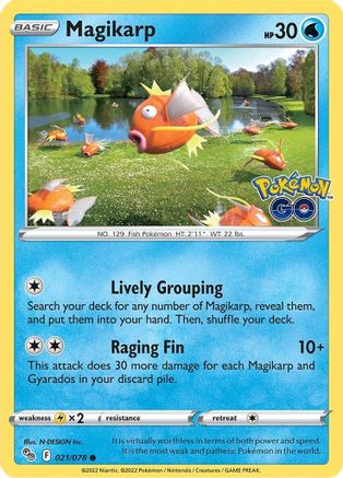 Pokemon GO  021/078 Magikarp  - Reverse Holofoil - Common