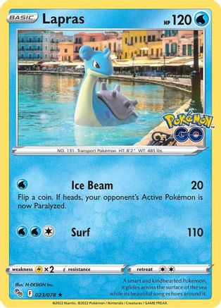 Pokemon GO  023/078 Lapras  - Holofoil - Holo Rare