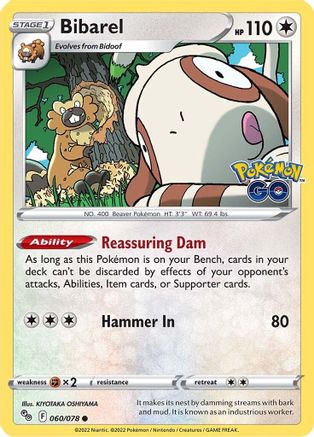 Pokemon GO  060/078 Bibarel  - Common