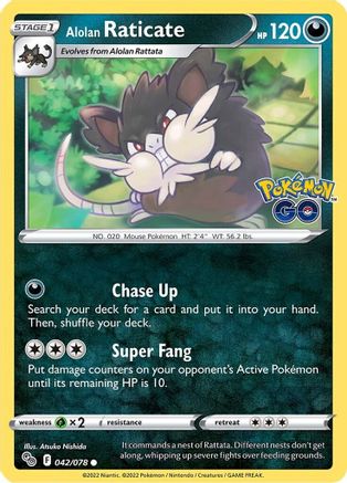 Pokemon GO  042/078 Alolan Raticate  - Common