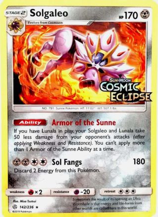 Miscellaneous Cards & Products  142/236 Solgaleo  - Holofoil - Promo