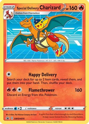 SWSH Sword & Shield Promo Cards  SWSH075 Special Delivery Charizard  - Holofoil - Promo