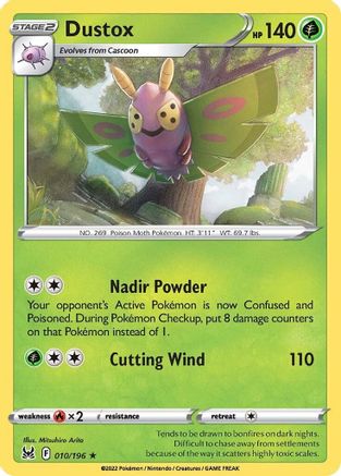SWSH11 Lost Origin  010/196 Dustox  - Reverse Holofoil - Rare