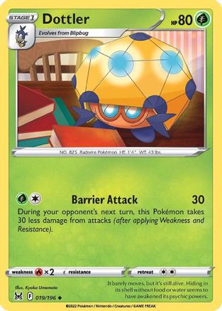 SWSH11 Lost Origin  019/196 Dottler  - Reverse Holofoil - Uncommon