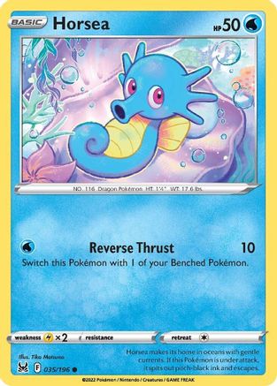 SWSH11 Lost Origin  035/196 Horsea  - Reverse Holofoil - Common