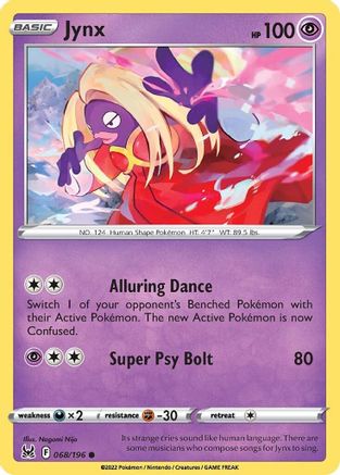 SWSH11 Lost Origin  068/196 Jynx  - Common