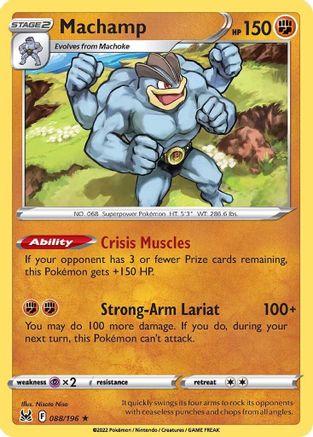 SWSH11 Lost Origin  088/196 Machamp  - Reverse Holofoil - Holo Rare
