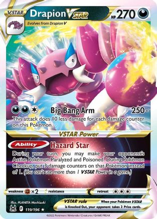 SWSH11 Lost Origin  119/196 Drapion VSTAR  - Holofoil - Ultra Rare