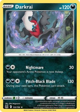 SWSH11 Lost Origin  120/196 Darkrai  - Reverse Holofoil - Holo Rare
