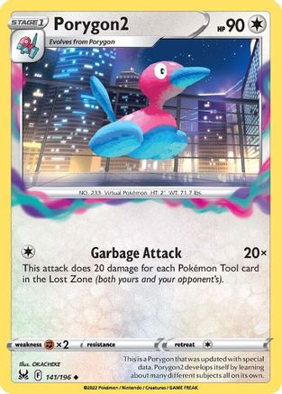 SWSH11 Lost Origin  141/196 Porygon2  - Reverse Holofoil - Uncommon