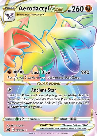 SWSH11 Lost Origin  199/196 Aerodactyl VSTAR (Secret)  - Holofoil - Secret Rare