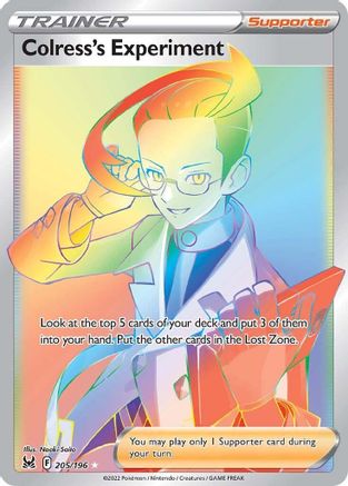 SWSH11 Lost Origin  205/196 Colress's Experiment (Secret)  - Holofoil - Secret Rare