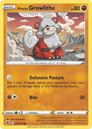Deck Exclusives  070/189 Hisuian Growlithe  - Holofoil - Promo