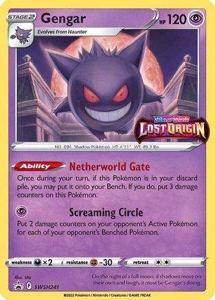SWSH Sword & Shield Promo Cards  SWSH241 Gengar  - Holofoil - Promo