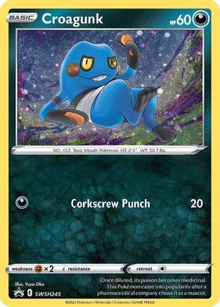 SWSH Sword & Shield Promo Cards  SWSH245 Croagunk  - Holofoil - Promo