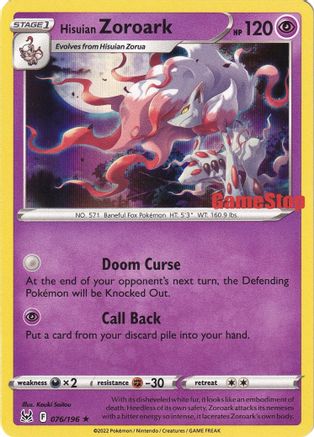 Miscellaneous Cards & Products  076/196 Hisuian Zoroark  - Holofoil - Promo