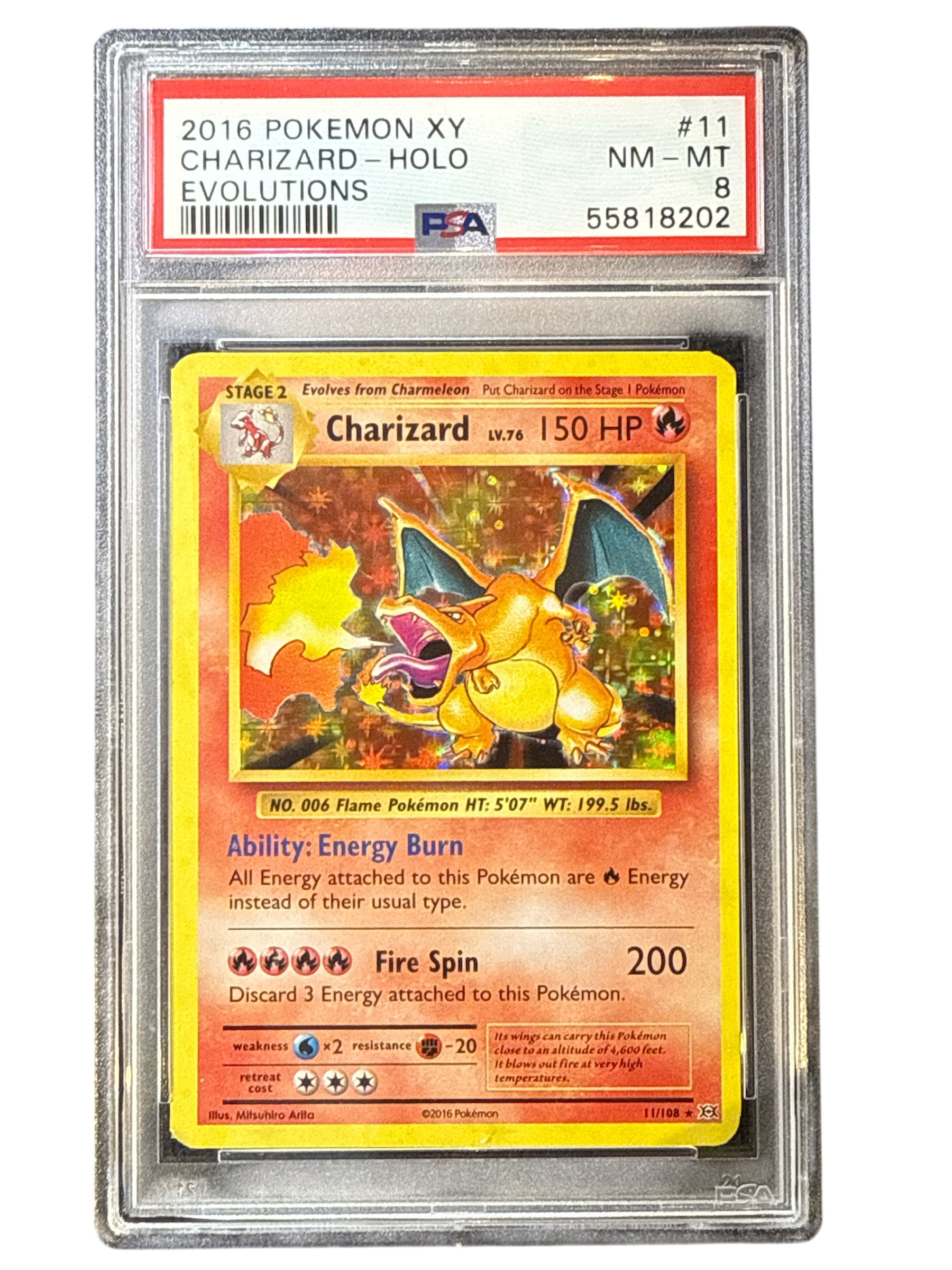 XY  Evolutions  011/108 PSA8 #55818202 Charizard  - Holofoil - Holo Rare