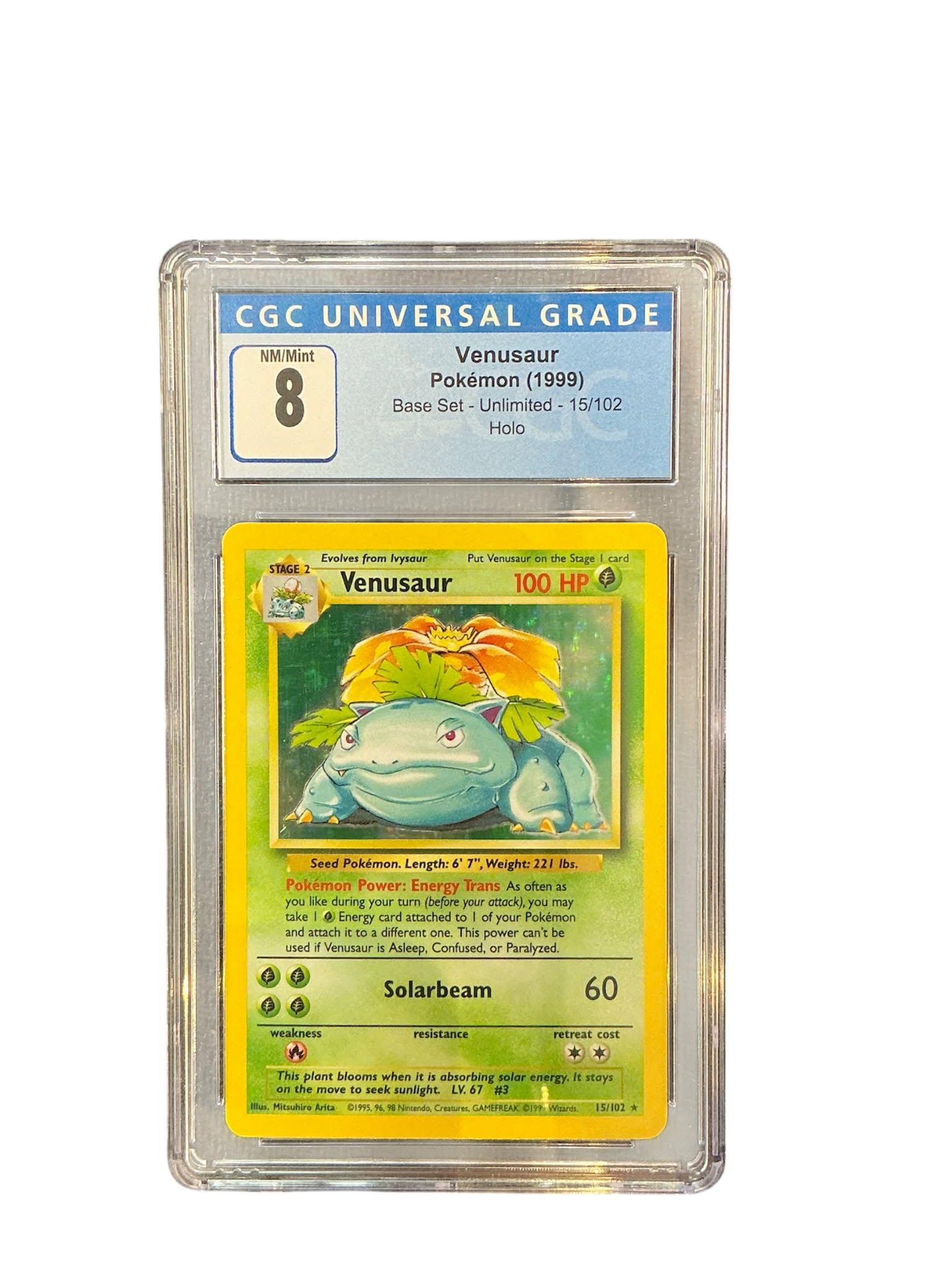 Base Set  015/102 CGC8 #3791879053 Venusaur  - Holofoil - Holo Rare