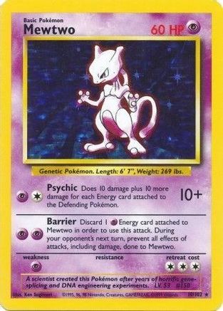 Base Set  010/102 Mewtwo  - Holofoil - Holo Rare
