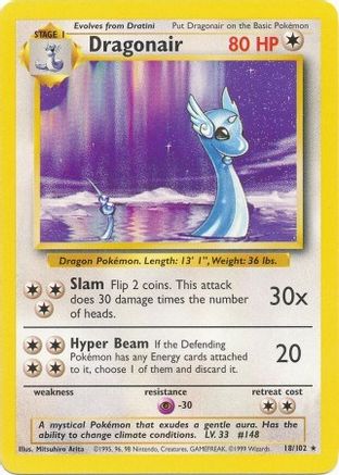 Base Set  018/102 Dragonair  - Rare