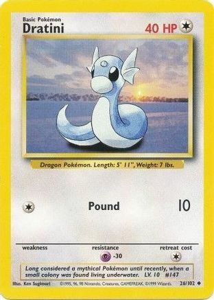Base Set  026/102 Dratini  - Uncommon