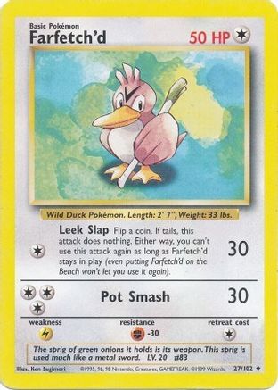 Base Set  027/102 Farfetch'd  - Uncommon