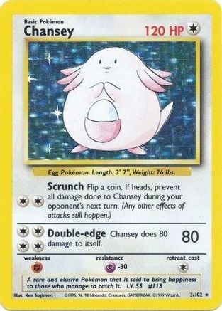 Base Set  003/102 Chansey  - Holofoil - Holo Rare