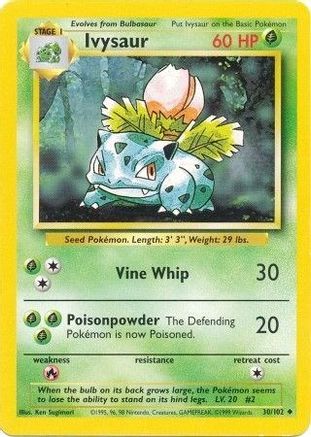 Base Set  030/102 Ivysaur  - Uncommon
