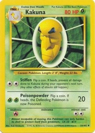 Base Set  033/102 Kakuna  - Uncommon