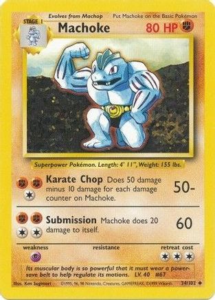 Base Set  034/102 Machoke  - Uncommon