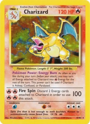 Base Set  004/102 Charizard  - Holofoil - Holo Rare