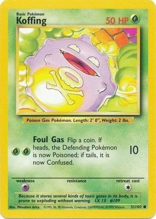 Base Set  051/102 Koffing  - Common
