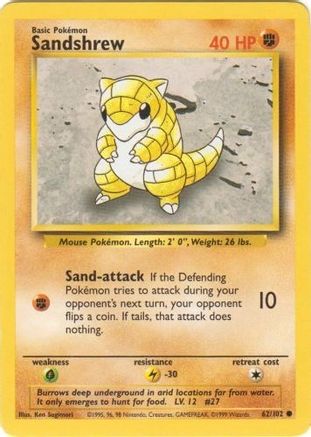 Base Set  062/102 Sandshrew  - Common