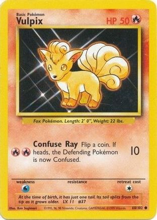 Base Set  068/102 Vulpix  - Common