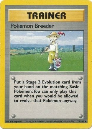 Base Set  076/102 Pokemon Breeder  - Rare
