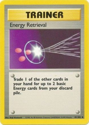 Base Set  081/102 Energy Retrieval  - Uncommon