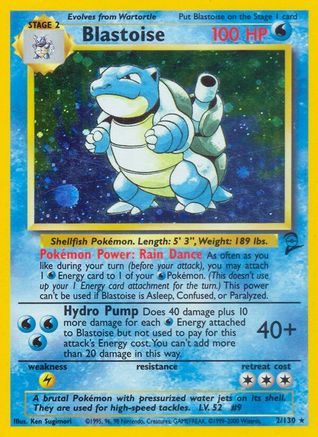 Base Set 2  002/130 Blastoise  - Holofoil - Holo Rare