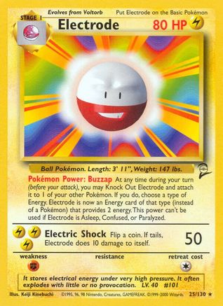 Base Set 2  025/130 Electrode  - Rare