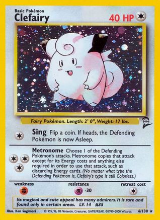 Base Set 2  006/130 Clefairy  - Holofoil - Holo Rare