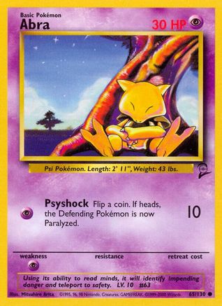 Base Set 2  065/130 Abra  - Common