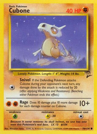 Base Set 2  070/130 Cubone  - Common