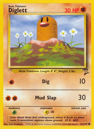Base Set 2  071/130 Diglett  - Common