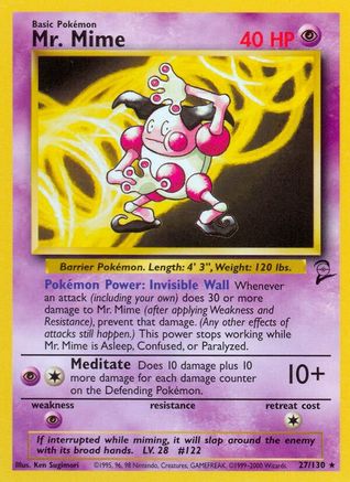 Base Set 2  027/130 Mr. Mime  - Rare