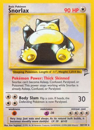 Base Set 2  030/130 Snorlax  - Rare