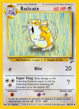Base Set 2  058/130 Raticate  - Uncommon